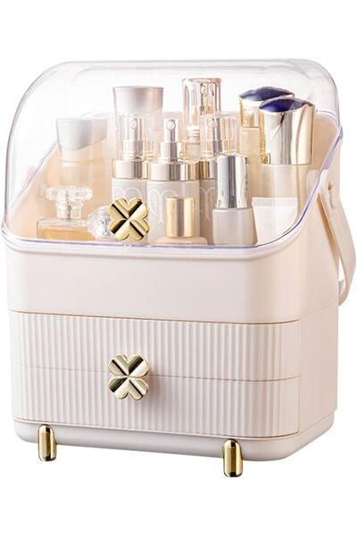 Arabest Makeup Organizer,3 Layers Cosmetics Skincare Organizer with Dust Cove...