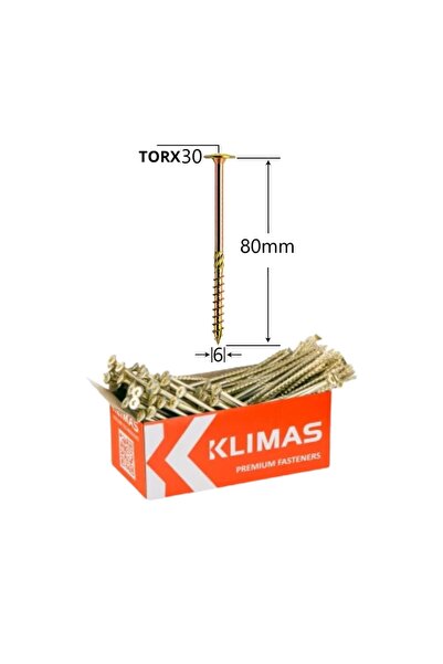 No branded Wood Screw with Flat Washer Head 6×80 mm