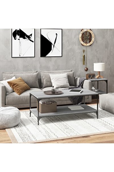 vidaxl Τραπεζάκι σαλονιού, γκρι sonoma, 80x50x40 εκ., επεξεργασμένο ξύλο