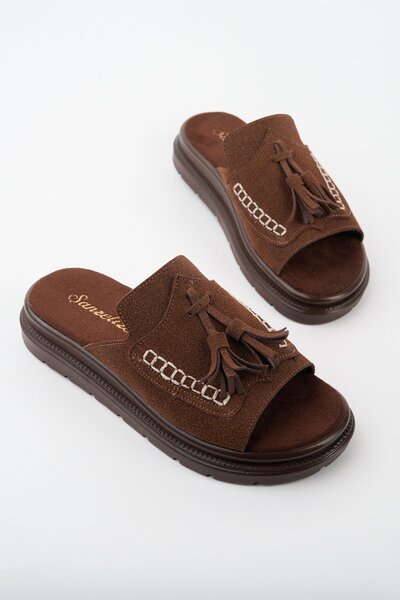 BAHRİNA Women's Tassel Slippers