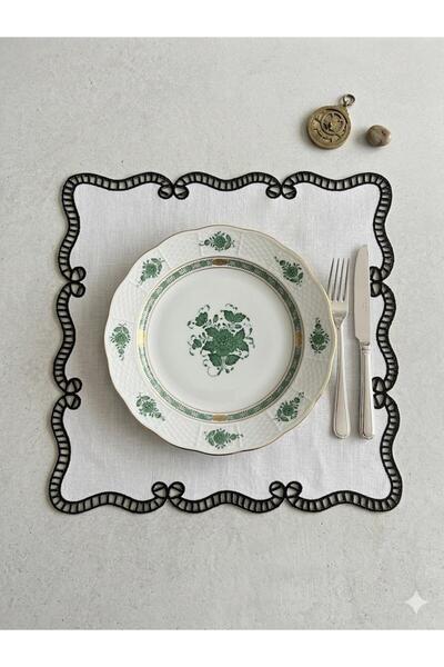 İNCİ ÇEYİZ 1 Piece of First Quality Embroidered a Placemat Supla with Holes o...