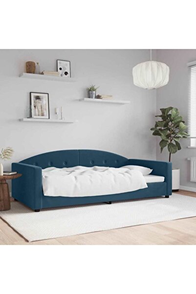 Concept Pat de zi, albastru, 100x200 cm, catifea