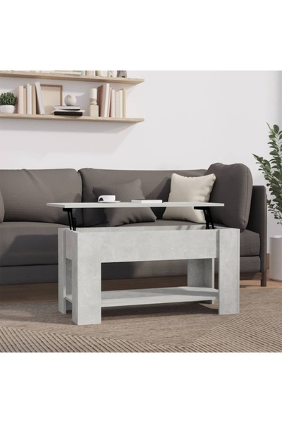 Concept Τραπεζάκι σαλονιού, γκρι σκυροδέματος, 101x49x52 εκ., επεξεργασμένο ξύλο