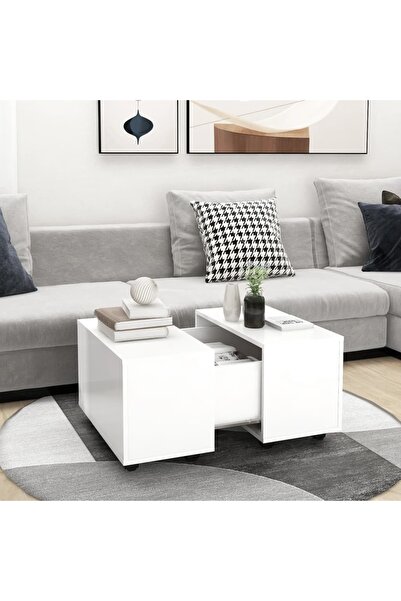 Concept Τραπεζάκι σαλονιού, λευκό, 60x60x38 εκ., μοριοσανίδα