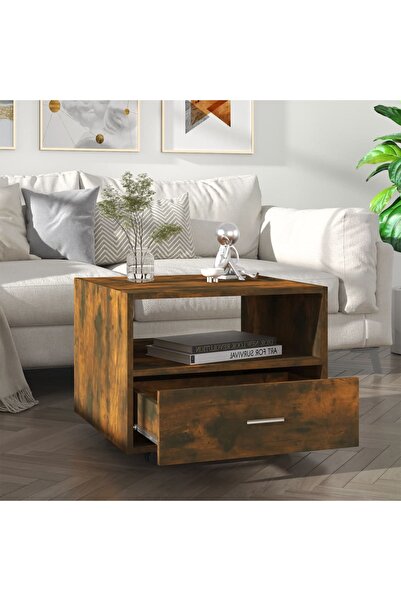 Concept Τραπεζάκι σαλονιού, καπνιστή δρυς, 55x55x40 εκ., επεξεργασμένο ξύλο