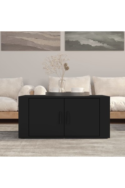 Concept Masă de cafea, neagră, 80x50x36 cm, lemn compozit