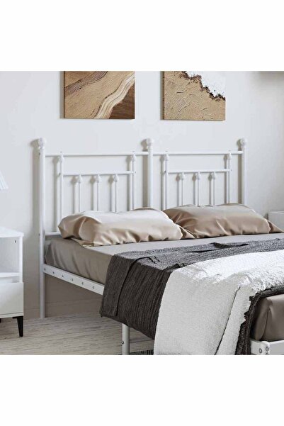 Concept Tăblie de pat metalică, alb, 135 cm