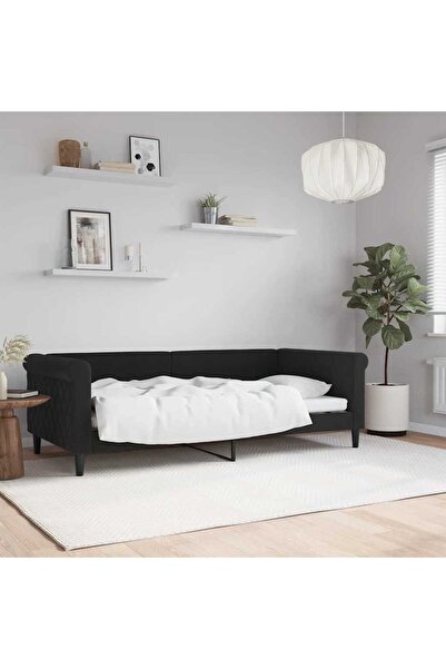 Concept Κρεβάτι ημέρας, μαύρο, 90x190 εκ., Βελούδο