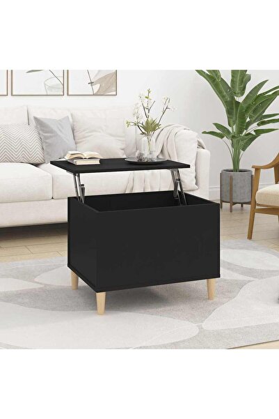 Concept Τραπεζάκι σαλονιού, μαύρο, 60x44,5x45 εκ., επεξεργασμένο ξύλο