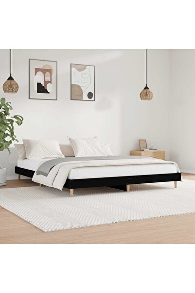 Concept Σκελετός κρεβατιού, μαύρο, 120x200 cm, επεξεργασμένο ξύλο