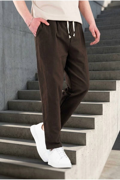 bombe Men's Boyfriend Fit Jogger Pants Linen Pants