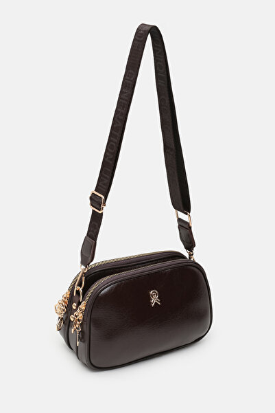 Morlex Women's Brown Classic Leather Bag with 3 Compartments, Column Strap, C...