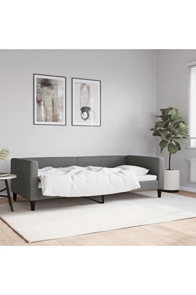 Concept Pat de zi, gri închis, 90x200 cm, material textil