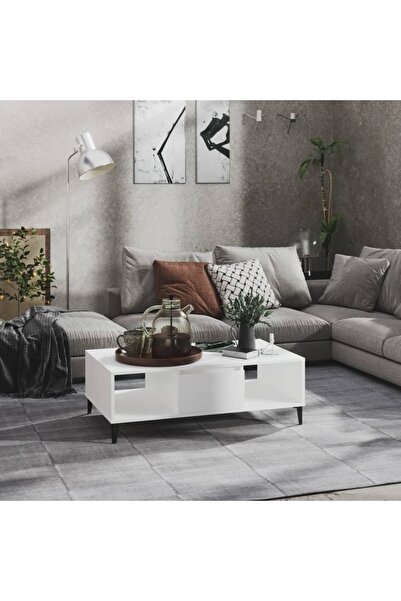 Concept Τραπεζάκι σαλονιού, λευκό, 103,5x60x35 εκ., μοριοσανίδα