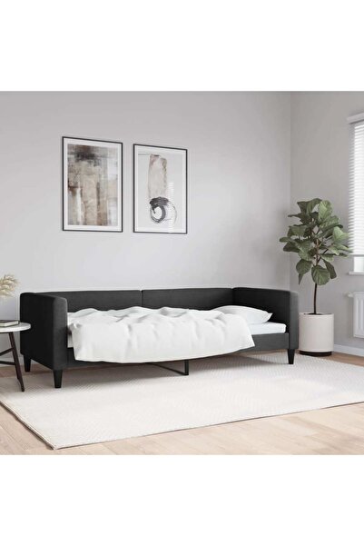 Concept Pat de zi, negru, 80x200 cm, material textil