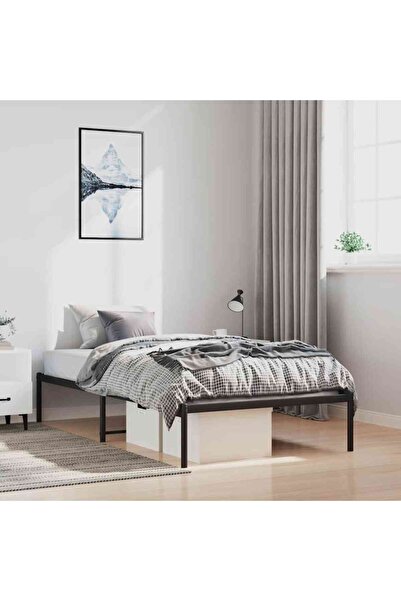 Concept Μεταλλικό πλαίσιο κρεβατιού, μαύρο, 100x190 εκ.