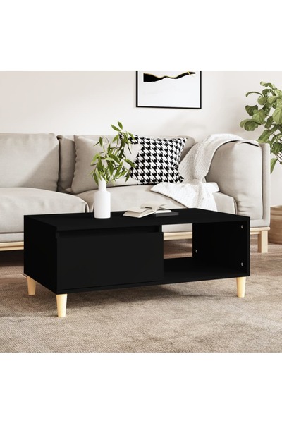 Concept Masă de cafea, neagră, 90x50x36,5 cm, lemn compozit