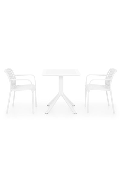 Maison Mex Garden/terrace furniture set 2 chairs and table TIPPUS/ALPINE, white