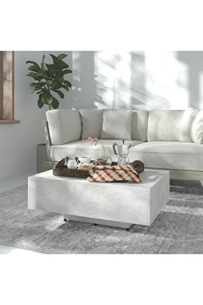 Concept Τραπεζάκι σαλονιού, γκρι σκυροδέματος, 85x55x31 cm, μοριοσανίδα