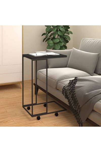 Concept Βοηθητικό τραπεζάκι με ρόδες, μαύρο, 40x30x63,5 cm, επεξεργασμένο ξύλο