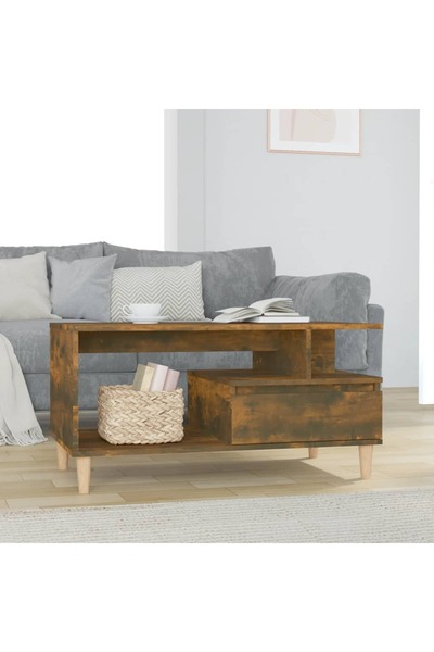 Concept Τραπεζάκι σαλονιού, καπνιστή δρυς, 90x49x45 εκ., επεξεργασμένο ξύλο