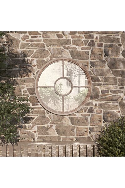 Concept Oglindă de grădină rotundă, nisipiu, 60x4 cm, fier, uz exterior