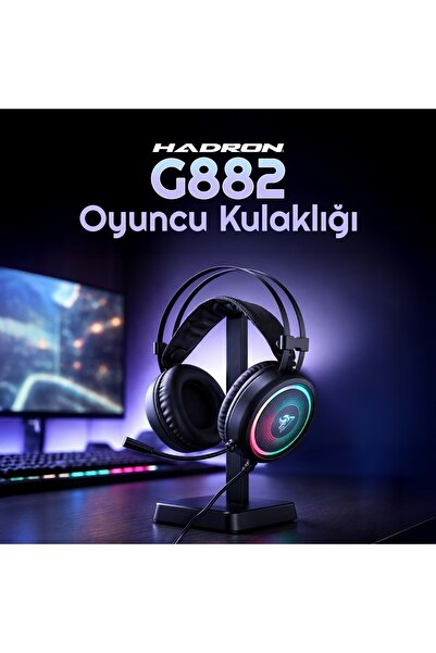 HADRON NODAR G882 USB RGB 7.1 Surround Over-Ear Mikrofonlu Gaming Kulaklık Siyah