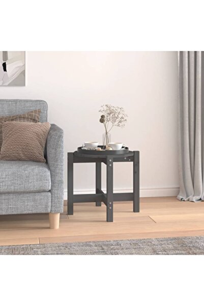 Concept Masă de cafea, gri, Ø 52,5x45 cm, lemn masiv de pin