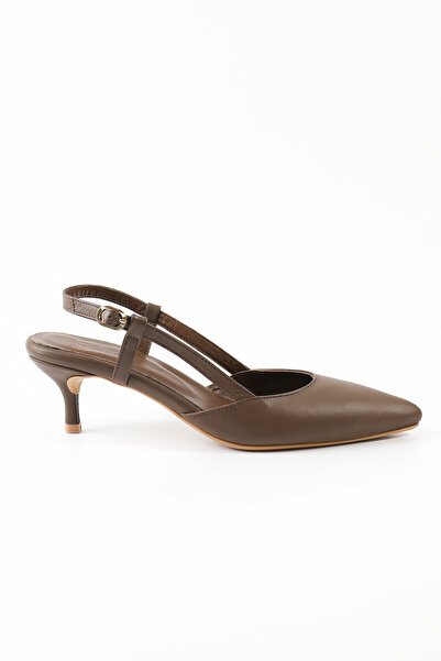 Tuna جلد أصلي براون حذاء بكعب - Rgn5030