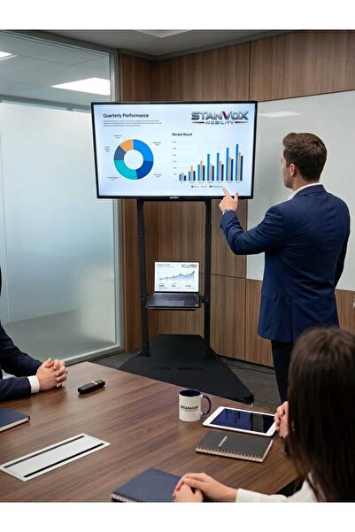 TEKERLEKLİ,FRENLİ TV STANDI 32''-100''