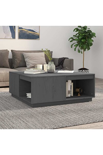 Concept Masă de cafea, gri, 100x101x40,5 cm, lemn masiv de pin