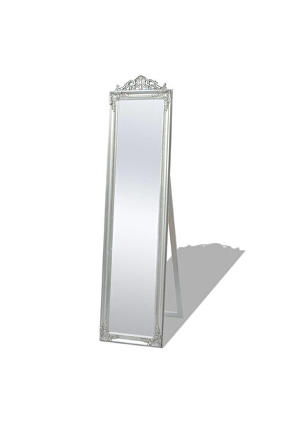 Concept Κάθετος καθρέφτης μπαρόκ στυλ 160 x 40 εκ. ασημί
