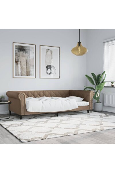 Concept Κρεβάτι ημέρας, καπουτσίνο, 100x200 εκ., - Δερμάτινο