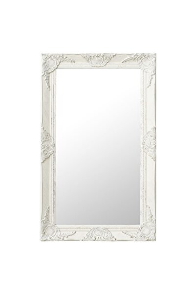 Concept Oglindă de perete în stil baroc, alb, 50 x 80 cm