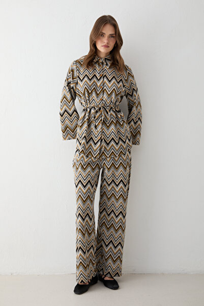 Melike Tatar Zik Zak din material subțire Seturi 32-3605-1