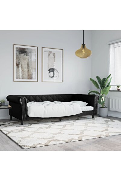 Concept Σκελετός κρεβατιού, μαύρο, 100x200 cm, οικολογικό Δερμάτινο