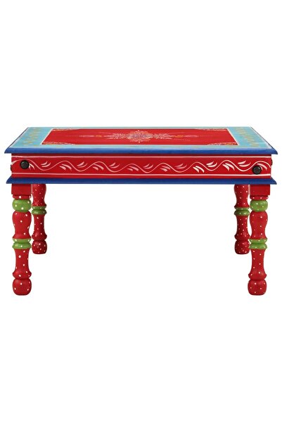 Concept Χειροποίητο τραπεζάκι σαλονιού, κόκκινο, μασίφ ξύλο μάνγκο