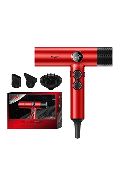 VGR PROFESYONEL FÖN MAKİNESİ KIRMIZI ÖZEL RENK 110.000 RPM UNIDENSHOP