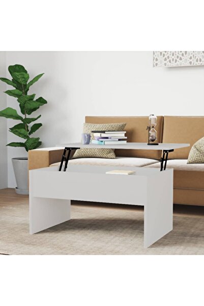 Concept Τραπεζάκι σαλονιού, λευκό, 80x50,5x41,5 εκ., επεξεργασμένο ξύλο