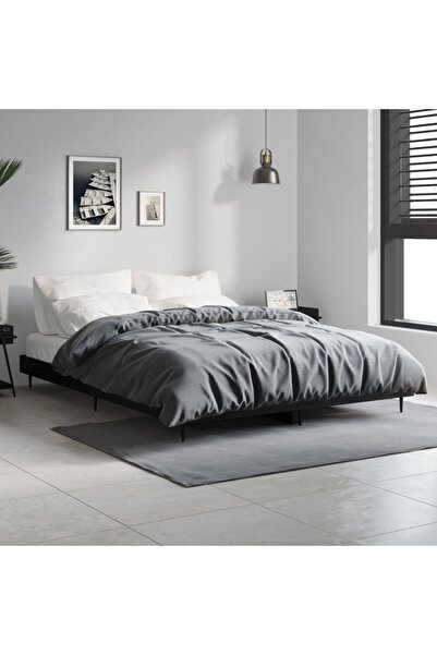 Concept Σκελετός κρεβατιού, μαύρο, 140x190 cm, επεξεργασμένο ξύλο