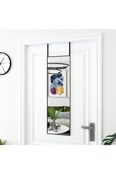 Concept Oglindă pentru ușă, negru, 30x100 cm, sticlă și aluminiu