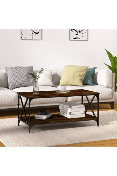 Concept Τραπεζάκι σαλονιού καπνιστή δρυς 100x50x45 εκ. επεξεργασμένο ξύλο και...