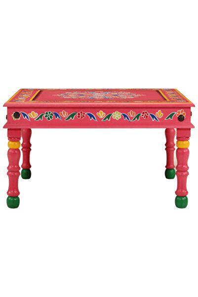 Concept Χειροποίητο τραπεζάκι σαλονιού, ροζ, μασίφ ξύλο μάνγκο