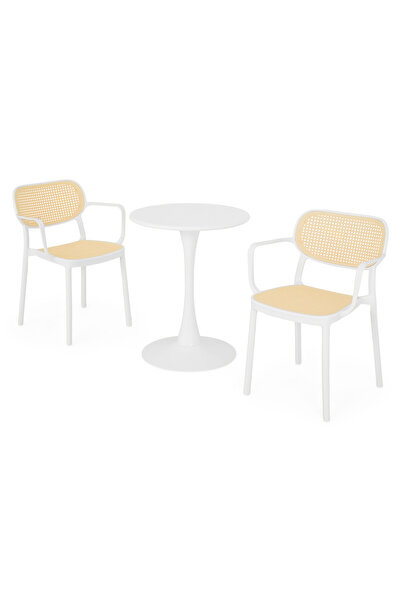 Maison Mex Garden/terrace furniture set 2 chairs and table PLEZURO/ALIVIO, wh...