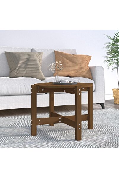 Concept Masă de cafea, maro miere, Ø 62,5x45 cm, lemn masiv de pin