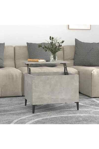 Concept Τραπεζάκι σαλονιού, γκρι σκυροδέματος, 60x44,5x45 εκ., επεξεργασμένο ...