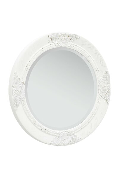 Concept Baroque style wall mirror, white, 50 cm
