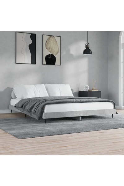 Concept Cadru de pat, gri beton, 160x200 cm, lemn prelucrat