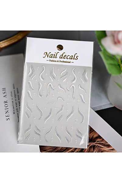 delis Marquise nail stickers, STICKER46, Silver