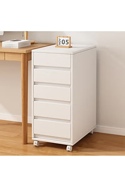 KEKE خزانة أدراج مكتبية أسفل المكتب مزودة بعجلات ومنظم ملفات (70 سم)